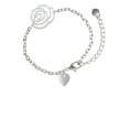thumbnail image 1 of Delight Jewelry Silvertone Mini Guitar Pick Silver-tone Flower Link Chain Bracelet, 6.75"+2" Extender, 1 of 4
