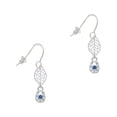 thumbnail image 1 of Delight Jewelry Silvertone Mini Horseshoe with Blue Crystal Silvertone Leaf French Earrings, 1 of 5