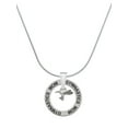 thumbnail image 1 of Delight Jewelry Silvertone Mini Hummingbird Gymnastics Mom Ring Charm Necklace, 18", 1 of 4