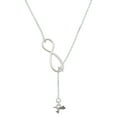 thumbnail image 1 of Delight Jewelry Silvertone Mini Hummingbird Silver tone Elegant Infinity Lariat Necklace, 1 of 4