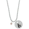 thumbnail image 1 of Delight Jewelry Silvertone Mini July - Red Crystal Heart Silvertone Script Initial Disc - & - Charm Necklace, 20"+3", 1 of 4
