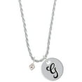 thumbnail image 1 of Delight Jewelry Silvertone Mini Light Pink Crystal Heart Silvertone Script Initial Disc - G - Charm Necklace, 20"+3", 1 of 4