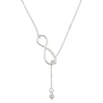 thumbnail image 1 of Delight Jewelry Silvertone Mini March - Hot Blue Crystal Heart Silver tone Elegant Infinity Lariat Necklace, 1 of 4