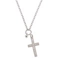thumbnail image 1 of Delight Jewelry Silvertone Mini May - Green Crystal Heart I Have Plans for You Engraved Cross Zoey Necklace, 28", 1 of 4