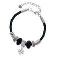 thumbnail image 1 of Delight Jewelry Silvertone Mini Open Infinity Knot Aunt Celtic Knot Leather Bead Bracelet, 7"+2" Extender, 1 of 4