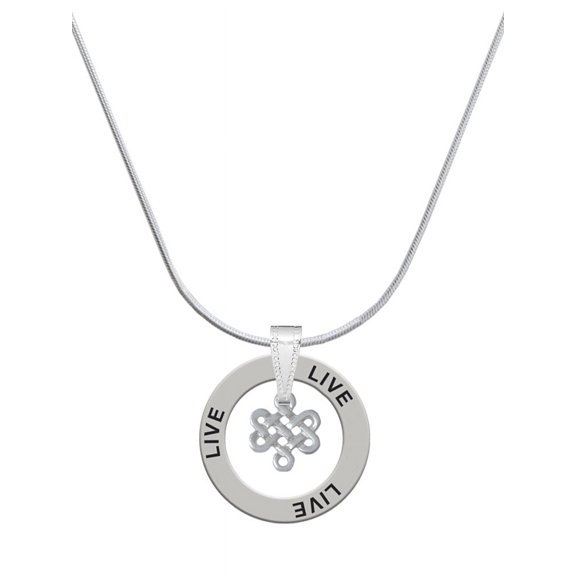 Delight Jewelry Silvertone Mini Open Infinity Knot Live Ring Charm Necklace, 18"