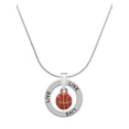 thumbnail image 1 of Delight Jewelry Silvertone Mini Orange Basketball - Live Ring Charm Necklace, 18", 1 of 4
