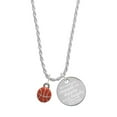 thumbnail image 1 of Delight Jewelry Silvertone Mini Orange Basketball - She is Clothed in Stength and Dignity Charm Necklace, 20"+3", 1 of 4