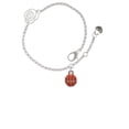 thumbnail image 1 of Delight Jewelry Silvertone Mini Orange Basketball - Silver-tone Rose Link Chain Bracelet, 6.25"+1.75" Extender, 1 of 4