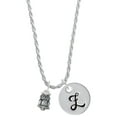 thumbnail image 1 of Delight Jewelry Silvertone Mini Owl Silvertone Script Initial Disc - Z - Charm Necklace, 20"+3", 1 of 4