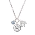 thumbnail image 1 of Delight Jewelry Silvertone Mini Paw with Blue Crystals Let Things Go Fall Zoey Charm Necklace, 28", 1 of 4