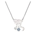 thumbnail image 1 of Delight Jewelry Silvertone Mini Paw with Blue Crystals Silvertone Dream Big Pendant Necklace, 25", 1 of 4