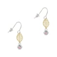 thumbnail image 1 of Delight Jewelry Silvertone Mini Paw with Pink Crystal Goldtone Leaf French Earrings, 1 of 4