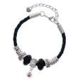 thumbnail image 1 of Delight Jewelry Silvertone Mini Paw with Red Crystal Godmother Celtic Knot Leather Bead Bracelet, 7"+2" Extender, 1 of 4