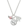 thumbnail image 1 of Delight Jewelry Silvertone Mini Pink Flying Pig Let Things Go Fall Zoey Charm Necklace, 28", 1 of 4