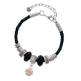 thumbnail image 1 of Delight Jewelry Silvertone Mini Pink Softball or Baseball Godmother Celtic Knot Leather Bead Bracelet, 7"+2" Extender, 1 of 4