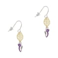 thumbnail image 1 of Delight Jewelry Silvertone Mini Purple Running Shoe Goldtone Leaf French Earrings, 1 of 4