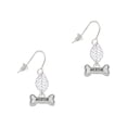 thumbnail image 1 of Delight Jewelry Silvertone Mini ''Rescue'' Dog Bone Silvertone Leaf French Earrings, 1 of 5