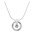 thumbnail image 1 of Delight Jewelry Silvertone Mini Rounded Paw Live Ring Charm Necklace, 18", 1 of 4