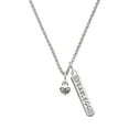 thumbnail image 1 of Delight Jewelry Silvertone Mini Scroll Heart Silvertone Fearless Bar Charm Necklace, 23", 1 of 4