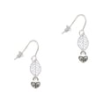 thumbnail image 1 of Delight Jewelry Silvertone Mini Scroll Heart Silvertone Leaf French Earrings, 1 of 5