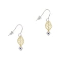 thumbnail image 1 of Delight Jewelry Silvertone Mini September - Blue Crystal Heart Goldtone Leaf French Earrings, 1 of 4