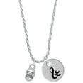 thumbnail image 1 of Delight Jewelry Silvertone Mini Skull Silvertone Script Initial Disc - & - Charm Necklace, 20"+3", 1 of 4