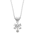 thumbnail image 1 of Delight Jewelry Silvertone Mini Smiley Face Silver tone Bow Heart Necklace, 1 of 4