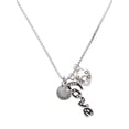 thumbnail image 1 of Delight Jewelry Silvertone Mini Softball/Baseball with AB Crystal - Love and Lock Charm Necklace, 18"+1", 1 of 4