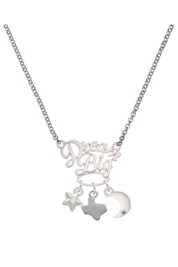 Silvertone Mini Texas Silvertone Dream Big Pendant Necklace, 25"
