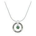 thumbnail image 1 of Delight Jewelry Silvertone Mini Translucent Green Paw Miracles Ring Charm Necklace, 18", 1 of 4