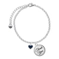 thumbnail image 1 of Delight Jewelry Silvertone Mini Two Sided Blue Heart - Domed Thank You Charm Bracelet, 6"+2", 1 of 5