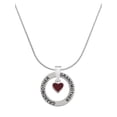 thumbnail image 1 of Delight Jewelry Silvertone Mini Two Sided Maroon Heart Silvertone Grandmother Ring Charm Necklace, 18", 1 of 4