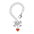thumbnail image 1 of Delight Jewelry Silvertone Mini Two Sided Orange Heart - Silvertone Bow Charm Accessory for Tumblers and Thermal Cups, 1 of 4