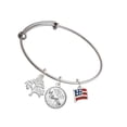 thumbnail image 1 of Delight Jewelry Silvertone Mini USA Flag Silvertone Let Things Go Tree Charm Bangle Bracelet, 1 of 4