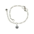 thumbnail image 1 of Delight Jewelry Silvertone Mini Volleyball/Water polo Silver-tone Paw Infinity Link Chain Bracelet, 6"+2" Extender, 1 of 3