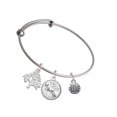 thumbnail image 1 of Delight Jewelry Silvertone Mini Volleyball/Water polo Silvertone Let Things Go Tree Charm Bangle Bracelet, 1 of 4