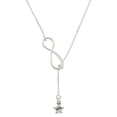 thumbnail image 1 of Delight Jewelry Silvertone Mini ''Wish'' Star Silver tone Elegant Infinity Lariat Necklace, 1 of 4