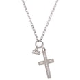 thumbnail image 1 of Delight Jewelry Silvertone Mini Year 2028 I Set You Apart Engraved Cross Zoey Necklace, 28", 1 of 4