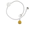 thumbnail image 1 of Delight Jewelry Silvertone Mini Yellow Softball - Silver-tone Rose Link Chain Bracelet, 6.25"+1.75" Extender, 1 of 4