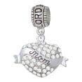 thumbnail image 1 of Delight Jewelry Silvertone Mom Banner on Clear Crystal Heart Lord Guide Me Charm Bead, 1 of 4