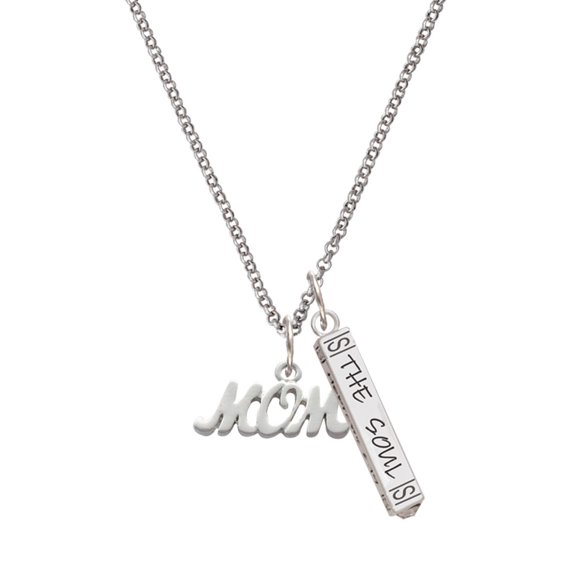 Delight Jewelry Silvertone Mom Silvertone Hope Anchors the Soul Bar Charm Necklace, 23"