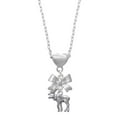 thumbnail image 1 of Delight Jewelry Silvertone Moose Silver tone Bow Heart Necklace, 1 of 4