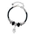 thumbnail image 1 of Delight Jewelry Silvertone Mouse with Clear Resin Body Granddaughter Celtic Knot Leather Bead Bracelet, 7"+2" Extender, 1 of 4