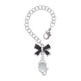 thumbnail image 1 of Delight Jewelry Silvertone Mouse with Clear Resin Body - Silvertone Black Bow Charm Accessory for Tumblers and Thermal Cups, 1 of 4