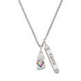 thumbnail image 1 of Delight Jewelry Silvertone Multicolored Flip Flop Silvertone Believe Faith Prayer Hope Bar Charm Necklace, 23", 1 of 4
