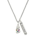 thumbnail image 1 of Delight Jewelry Silvertone Multicolored Flip Flop Silvertone Mother Daughter Bar Charm Necklace, 23", 1 of 4
