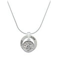 thumbnail image 1 of Delight Jewelry Silvertone Music Clef - Round Seal Live Ring Charm Necklace, 18", 1 of 4