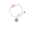 thumbnail image 1 of Delight Jewelry Silvertone Music Clef - Round Seal - Rose Goldtone Leaf Delicate Bracelet, 6.25+1.75", 1 of 4