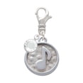 thumbnail image 1 of Delight Jewelry Silvertone Music Note - Round Seal - Silvertone Clip on Charm with Clear Crystal Drop, 1 of 4